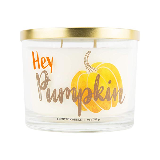 Aromascape Hey Pumpkin, 3 Wick Scented Candle, White