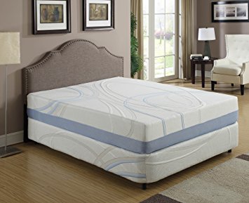 AC Pacific Full Size Charcogel Gel Infused Memory Foam Mattress With Shape Contouring Features, Full Size, White