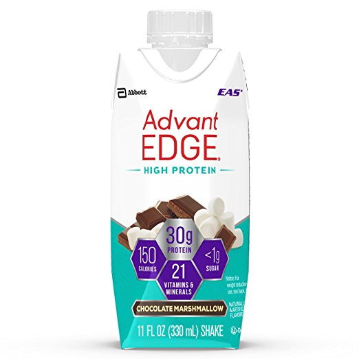 EAS AdvantEDGE High Protein Ready-to-Drink Protein Shakes, 30 grams of Protein, Chocolate Marshmallow, 12 Count