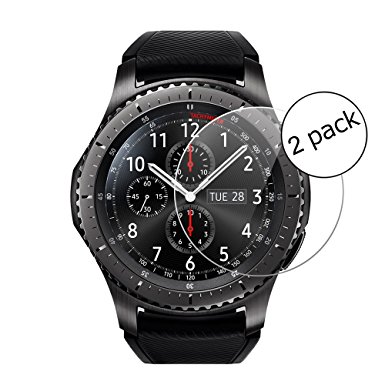 Samsung Gear S3 Frontier Screen Protector, Wrcibo 9H Hardness HD Clear Tempered Glass Screen Protector for Samsung Gear S3 Frontier with Bubble Free, Scratch Resistant