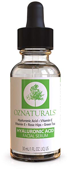 OZNaturals Hyaluronic Acid Serum for Face: Hyaluronic Facial Serum with Vitamin C and E - Antioxidant Moisturizer Serum to Hydrate, Plump Skin - Anti Aging and Brightening Skin Care Serums - 1 Fl Oz