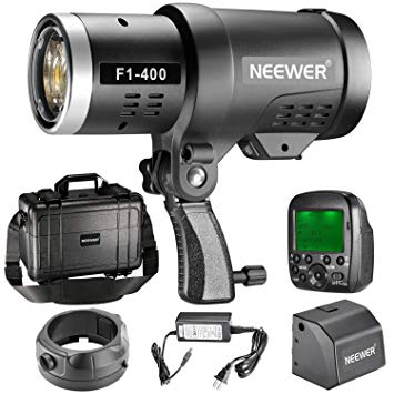 Neewer 400W 2.4G HSS Dual TTL(i-TTL and e-TTL) Outdoor Flash Strobe Light for Canon and Nikon, with 2.4G Wireless Trigger and Rechargeable Li-ion Battery (350 Full Power Flashes) Bowens Mount F1-400