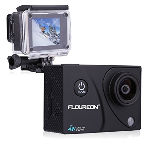 Floureon A3 4K 30FPS 16MP Ultra HD Action Camera H.264 WIFI 2.0 Inch 170° 30M/98FT Waterproof Sports DV Cam