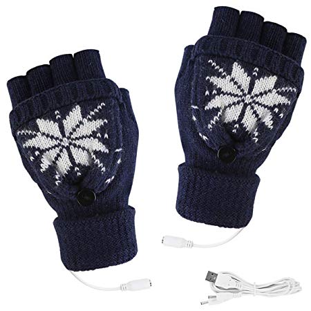 USB Hand Warmers Winter Warm Unisex Women Men USB Heated Gloves Mitten Half and Full Finger Warm Hand Typing Gloves