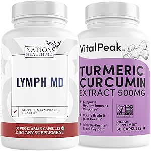 Lymph MD and Turmeric Curcumin Extract by Vital Peak Bundle
