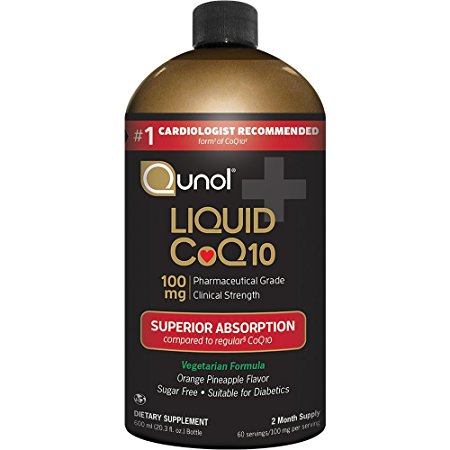 Qunol Ultra High Absorption All Natural Liquid CoQ10 100mg, Orange Pineapple, 20 oz Bottle, 60-Servings