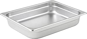 Winco 2 1/2-Inch Anti-Jamming Steam Pan, Half, 24-Gauge