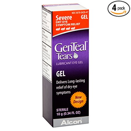GenTeal Severe Dry Eye Relief Lubricant Eye Gel 0.34 oz (Pack of 4)