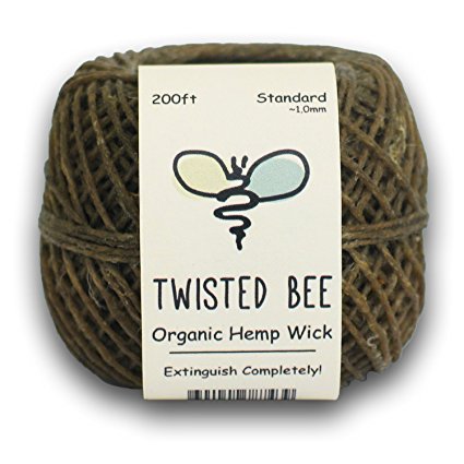 100% Organic Hemp Wick with Natural Beeswax Coating | Twisted Bee (200ft x Standard Size)