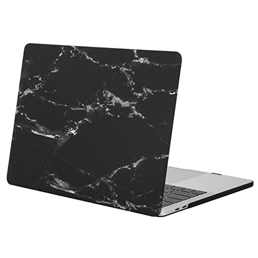 Mosiso MacBook Pro 13 Case 2017 & 2016 Release A1706 A1708, Plastic Hard Case Shell Cover for Newest Macbook Pro 13 Inch with/without Touch Bar and Touch ID, Black Marble