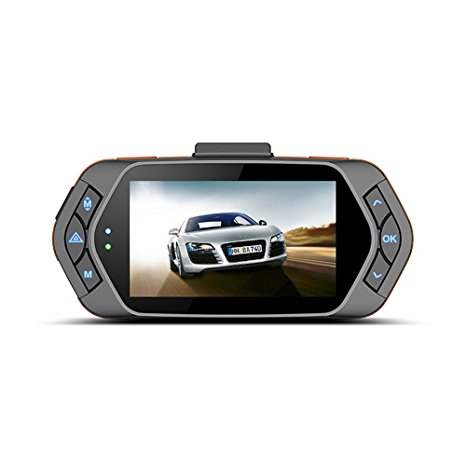 ETTG 2.7" TFT Screen HD Dash-Cam Camera Recorder Car DVR w/ GPS Tracker 160 Degree Wide Angle Loop Recording Night Vision G-Sensor Car DVR