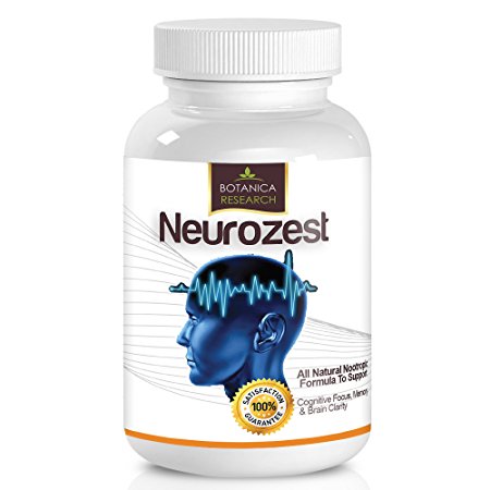 Neuro Zest - Premium Blend Brain Supplement and Nootropic Vitamin Formula to Support Plasticity, Boost Healthy Focus and Concentration Levels, Brain Function Enhancement Booster and Alpha Cognitive Peformance Factors. Physician-Formulated To Combat Brain Fog with Optimum Blend Of Phosphatidylserine, L-Glutamine 30 Capsule Pills Complex