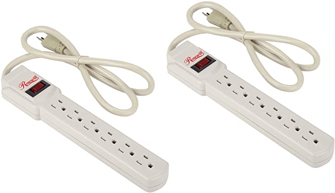 Rosewill RPS-100PK 6 Outlets Power Strip 125V Input Voltage 1875 Watts Maximum Power 3 Feet Cord Length