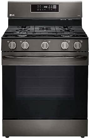 LG 5.8 Cu. Ft. PrintProof Black Stainless Steel Smart Gas Single Oven Range With AirFry