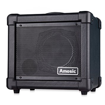 Amosic Guitar Amplifier 10W for Electric Guitar Household Bluetooth Mini Amp Power Supply by Batteries or Adapter