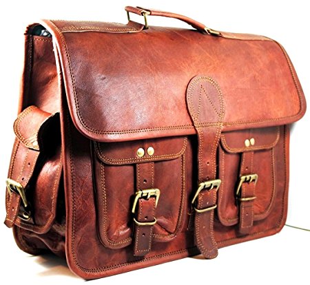 Urban dezire Leather Messenger bag Shoulder Men Laptop Briefcase Vintage Satchel