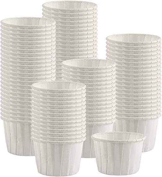 300 pcs 1 oz Paper Cups Disposable Paper Souffle Cup for Ketchup, Sacrament, Condiments Or Medicine Cup