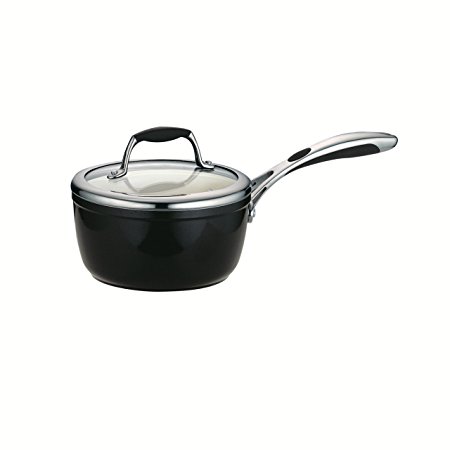 Tramontina 80110/024DS Gourmet Ceramica 01 Deluxe Covered Sauce Pan, 1.5-Quart, Metallic Black