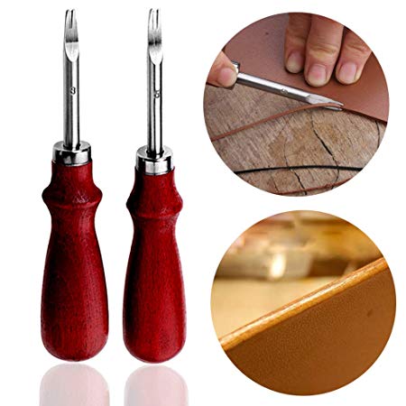 2 Sizes Leather Edge Skiving Beveler Craft Keen Edge Beveler Cutting Tool, 1.0mm&1.5mm Size