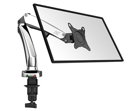 North Bayou Universal Full Motion Articulating Gas Spring Arm Desk Mount F100 for Flat Panel Screens 17''~27" inch 4.4~14.3lbs