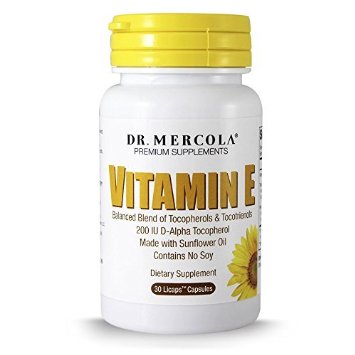 Dr Mercola Vitamin E 200 IU (Tocopherols & Tocotrienols, 30 Licaps Capsules)