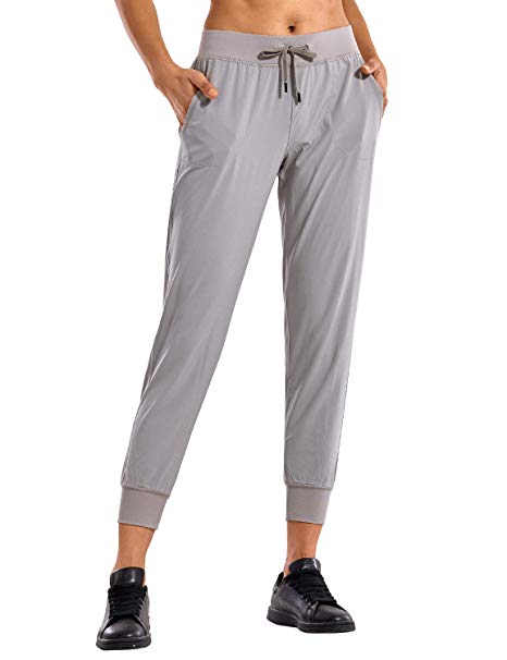 CRZ YOGA Women's Lounge Jogger Pants with Pockets Light Weight Drawstring Workout Training Pants