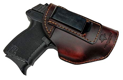 Relentless Tactical The Defender Leather IWB Holster - Made in USA - Fits Glock 42 | Ruger LC9, LC9s | Kahr CM9, MK9, P9 | Kel-Tec PF9, PF11 | Kimber Solo Carry | Plus Many More - Made in USA