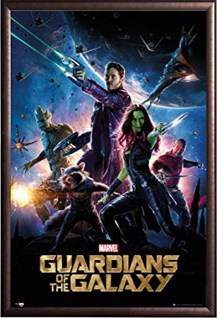 Framed Guardians Of The Galaxy - Movie 24x36 Poster in Rust Finish Wood Frame
