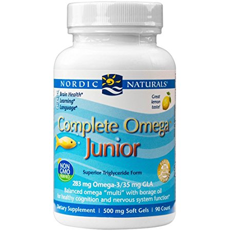 Nordic Naturals - Complete Omega Junior, Promotes Brain, Bone, and Nervous and Immune System Health, 90 Soft Gels