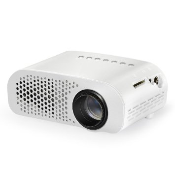 Projector, Syhonic S8 Updated HD LED Mini Portable Multimedia Home Theater Projector Support HDMI USB SD AV VGA TV Interface HD Video Games TV Movie TXT Music Pocket Size Projector (White)