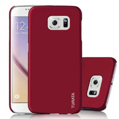 S6 Case, Galaxy S6 Case - TURATA [Slim Fit] Premium Coated Non Slip Surface [Red] Four Layer Paint Designed Hard Case for Samsung Galaxy S6 G9200 - Red