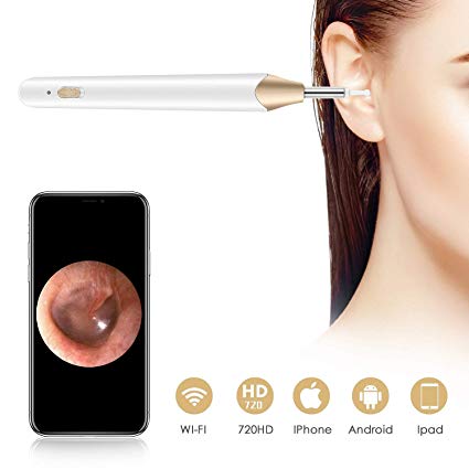 Newest Wireless Ear Otoscope with Image Stabilizer System, Xiaomax WiFi Digital Ear Scope Inspection Ear Camera Endoscope Earwax Cleaning Remover Tool for iPhone, iPad, Samsung, Android Devices