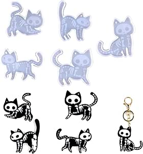 5 Pieces Cat Resin Silicone Mold Kitten Shaped Epoxy Resin Casting Mold Key Chain Pendant Ornament Making Mould Jewelry Making Craft Silicone Casting Mold DIY Handicrafts Gift Decorations