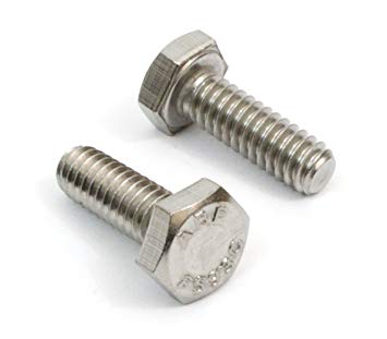 1/4"-20 x 1" (100pcs) Stainless Steel Hex Bolts 18-8 (304) S/S, Choose Size & QTY - By Bolt Dropper