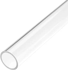 uxcell Clear Rigid Acrylic Pipe 21mm(13/16") ID x 25mm(1") OD x 305mm(12") Round Tube Tubing