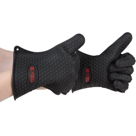Mr Grill - Heat Resistant Oven and Grill Gloves - Set of 2 - Nomex Lined and Guranteed To Withstand Extreme Grill and Oven Heat