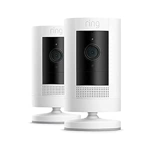 Ring Caméra extérieure sans fil (Stick Up Cam) | Caméra de surveillance extérieure wifi HD sur batterie, audio bidirectionnel, fonctionne avec Alexa | Essai Ring Home gratuit 30 j. | 2 Caméras