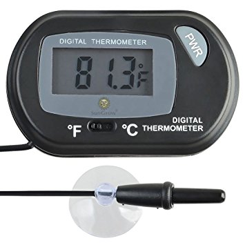 Betta Thermometer -- Ensure optimum comfort around 78 degrees - Accurately measures temperature - Large font for quick reading - 1 minute to setup