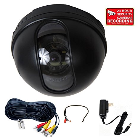 VideoSecu CCTV Dome Security Camera Built-in Sony CCD 480TVL 3.6mm Wide Angle Lens for Home DVR Surveillance System with Preamp Audio Microphone, Power Supply and Extension Cable 1VM