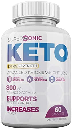 Supersonic Keto Diet Pills - Supersonic Keto Extra Strength Weight Management Capsules - Advanced Ketosis Weight Management Support (60 Capsules, 1 Month Supply)
