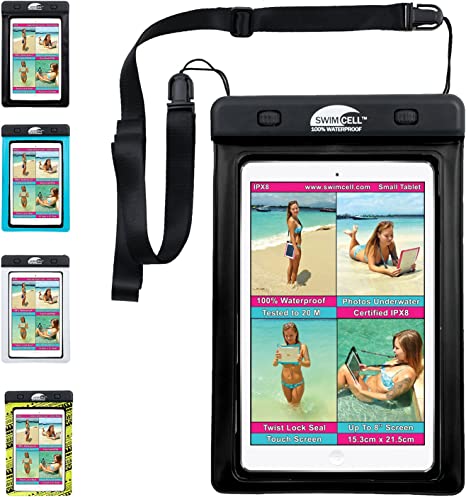 #1 Waterproof iPad Case for iPad Mini. Kindle, Camera and Other Dry Valuables. 5.75" x 8.2". for up to 9" Screen Pouch. Tested to 20m. Easy to Use. 2 Tablet and Phone