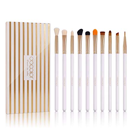 Docolor 10Pcs Eye Brushes Set Makeup Brush Eyeshadow Brushes Kit with Box