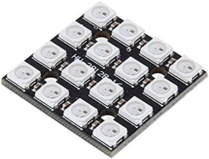 HiLetgo WS2812B 16-Bit 4 * 4 Full Color 5050 RGB LED Lamp Panel RGB Light Module for Arduino