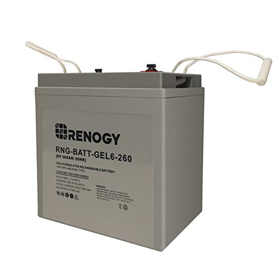 Renogy Deep Cycle Pure GEL Battery 6 Volt 260Ah