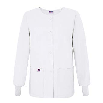 Sivvan Women’s Scrub Warm-up Jacket/Front Snaps - Round Neck