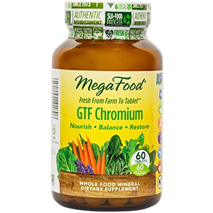 MegaFood - GTF Chromium 100 mcg, Maintains Healthy Blood Sugar Levels, 60 Tablets (FFP)