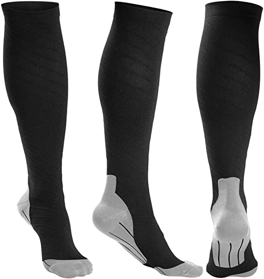 3 Pairs Compression Socks Women and Men - Athletic Fit For Running,Travel,Recovery,Pregnancy & Medical