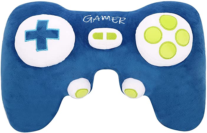 Video Game Controller Plush Pillow, Soft Shaped Throw Cushion for Gamer Room Decorative Bed Sofa Couch Computer Chair Play Station Box Lightweight Gift Gaming Decore Adult Teen Boys Kids