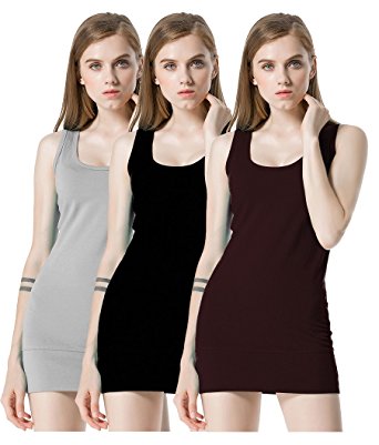 Moxeay Womens Extra Long Stretch Cotton Tank Top