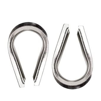 Sutemribor M12 304 Stainless Steel 1/2 Inch Diameter Wire Rope Cable Thimbles Rigging, 2 Pieces